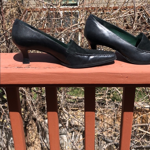 NATURALIZER HAYDEN BLACK LEATHER SUEDE HEELS, 10M - Picture 4 of 5